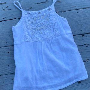 Girls Abercrombie Kids embellished tunic tank beaded lace pearls Size 9 10